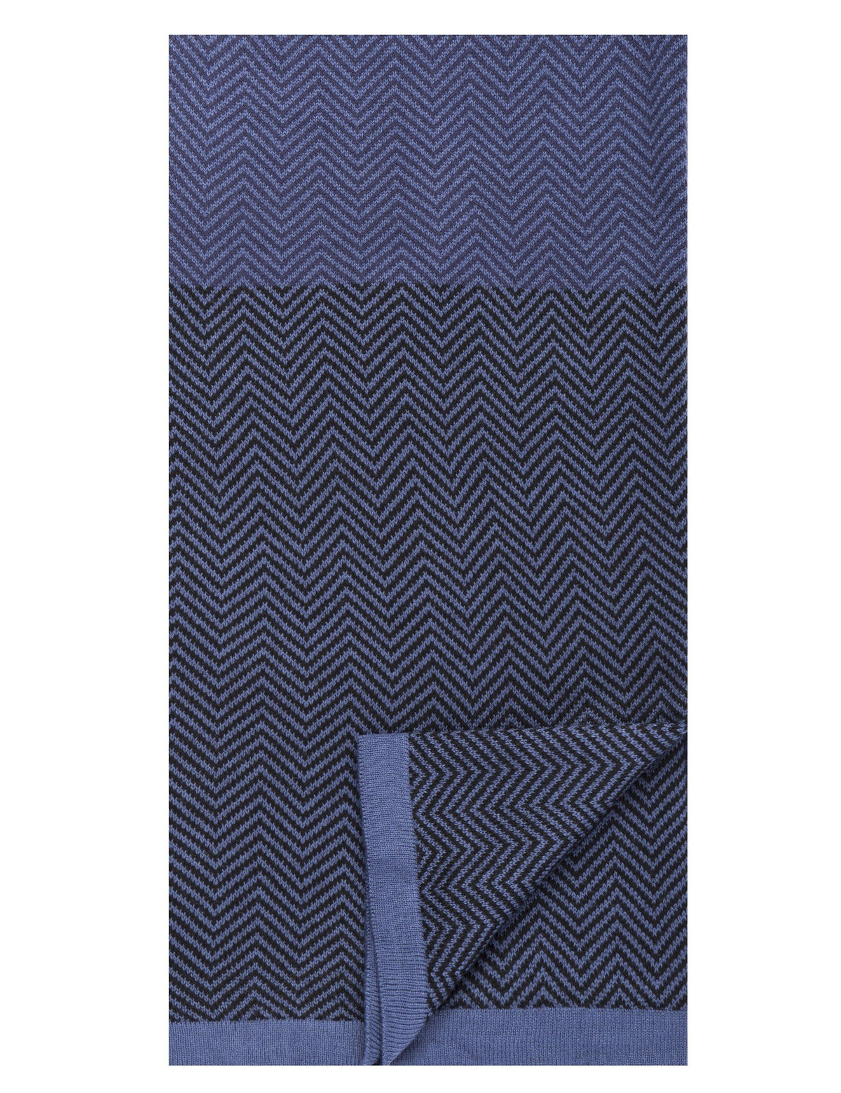 Men's Uptown Premium Knit Color Blocked Herringbone Scarf - Navy/Black