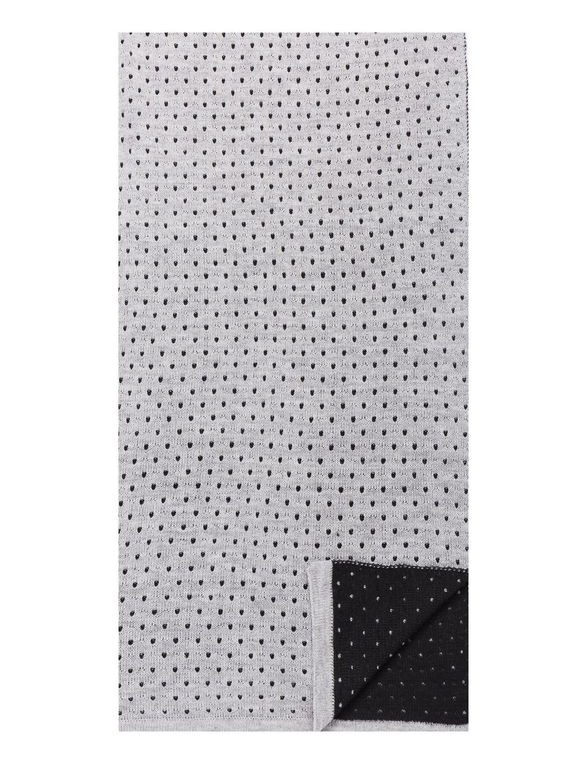 Men's Uptown Premium Knit Dot Pattern Scarf - Black/Heather Grey