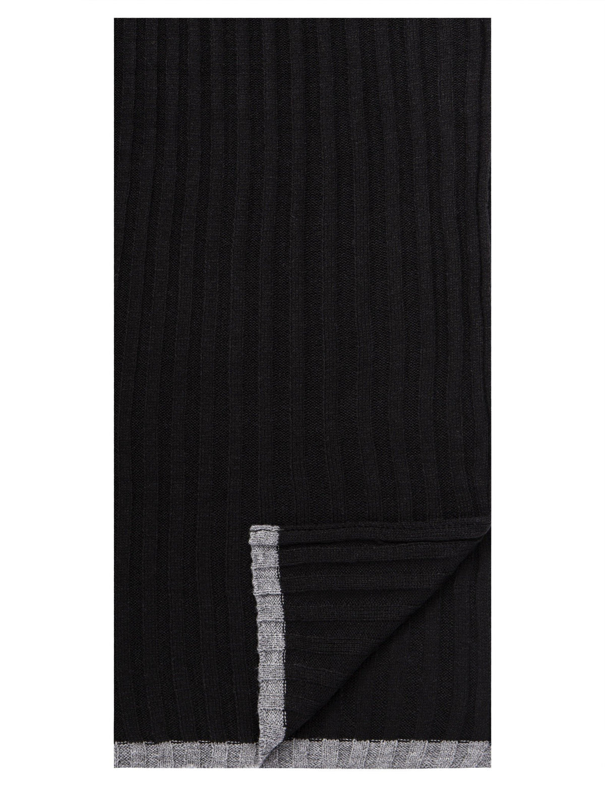 Men's Uptown Premium Knit Texture Ribbed Scarf - Black