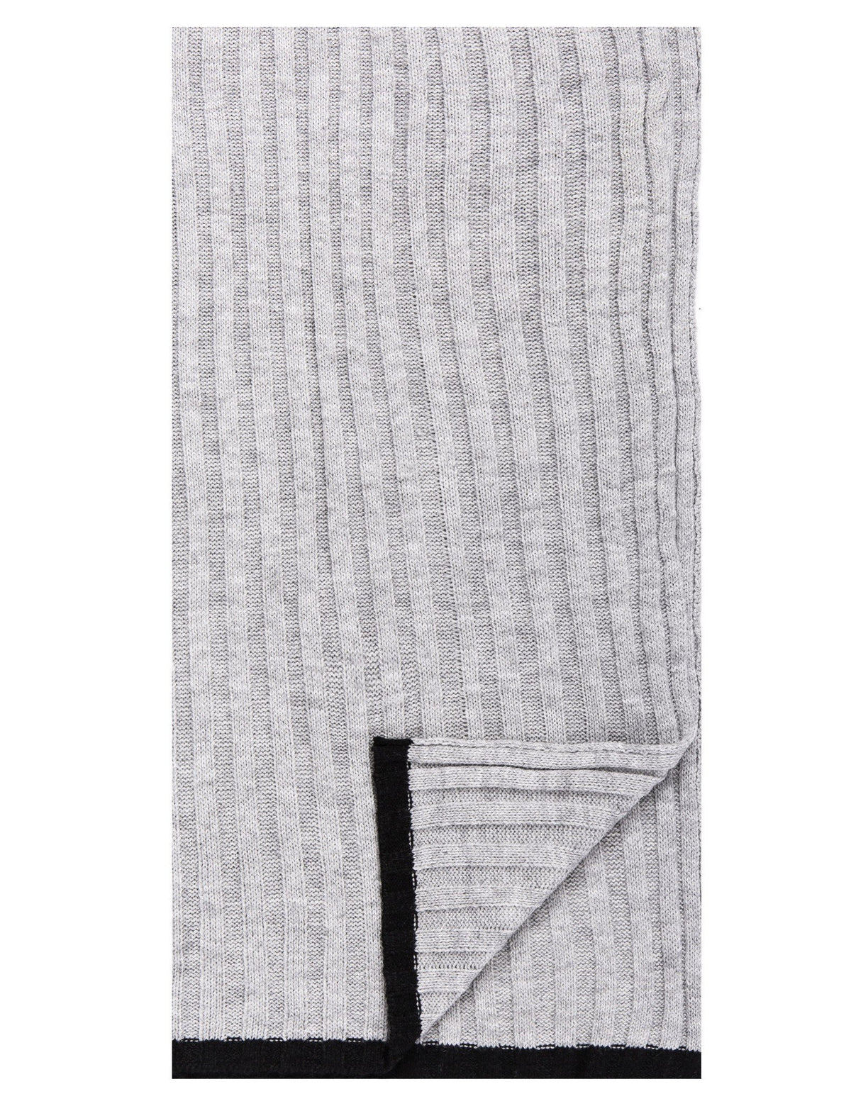 Men's Uptown Premium Knit Texture Ribbed Scarf - Light Grey