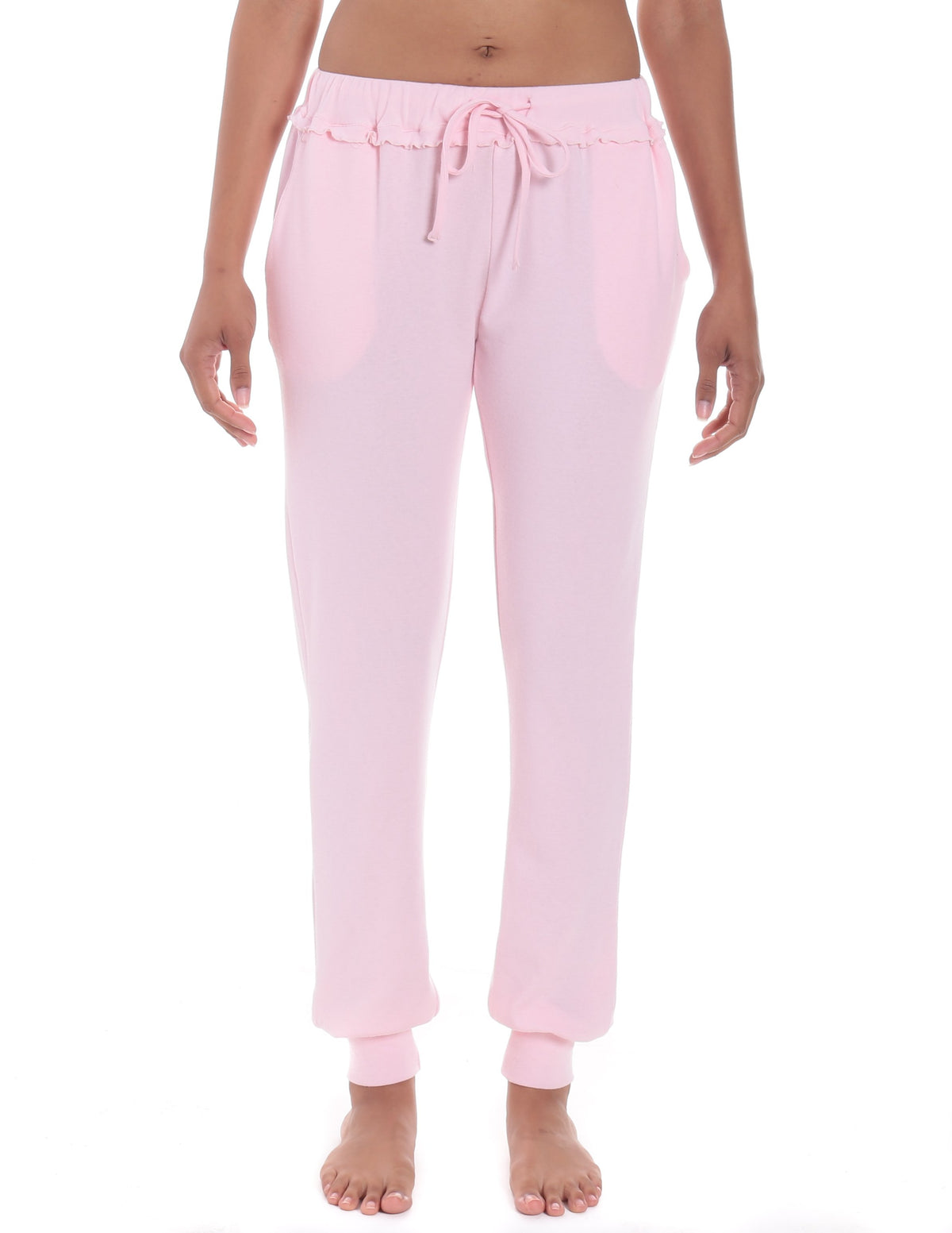 Women's Cozy Rib Jogger Lounge Pant - Pink
