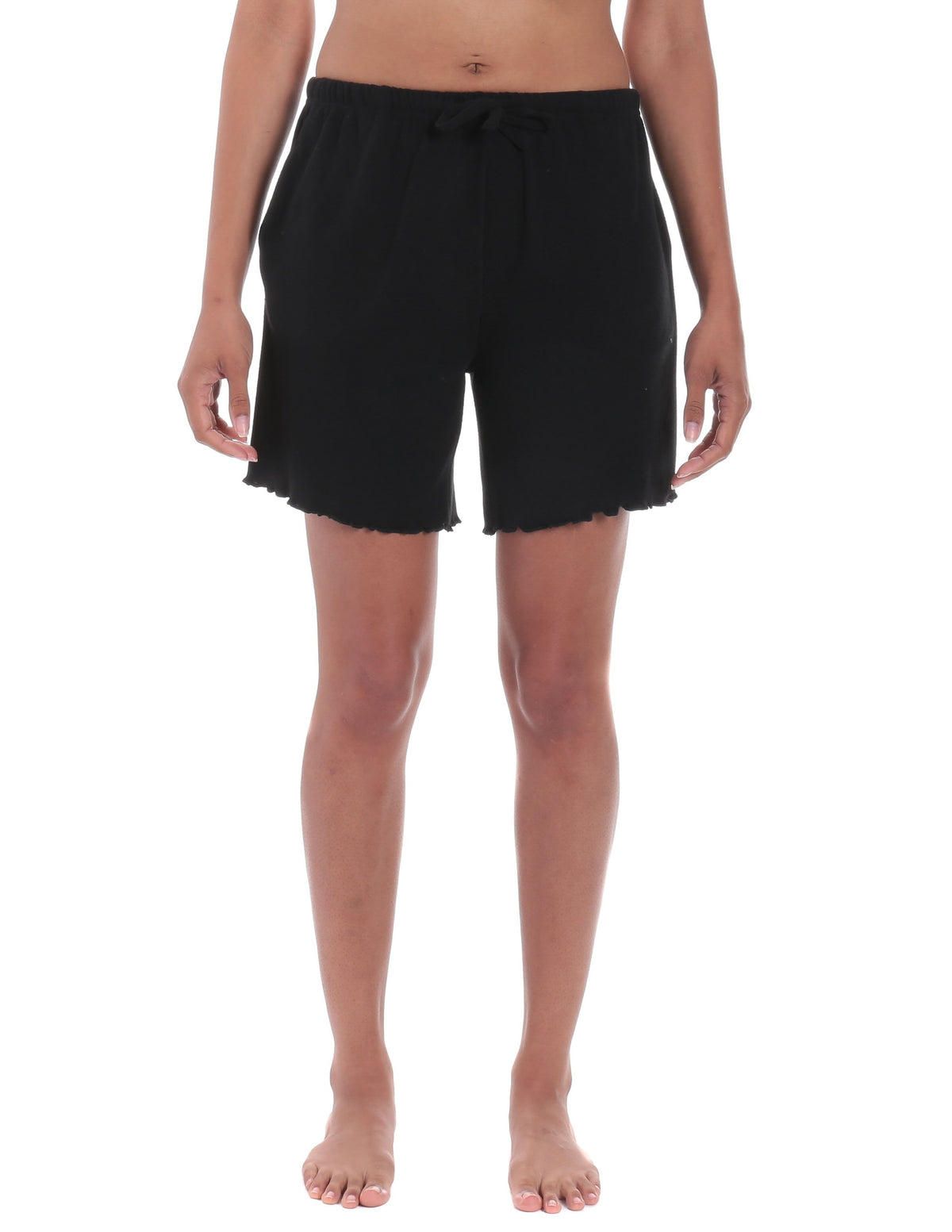 Women's Cozy Rib Lounge Shorts - 2 Pack - Black/Black