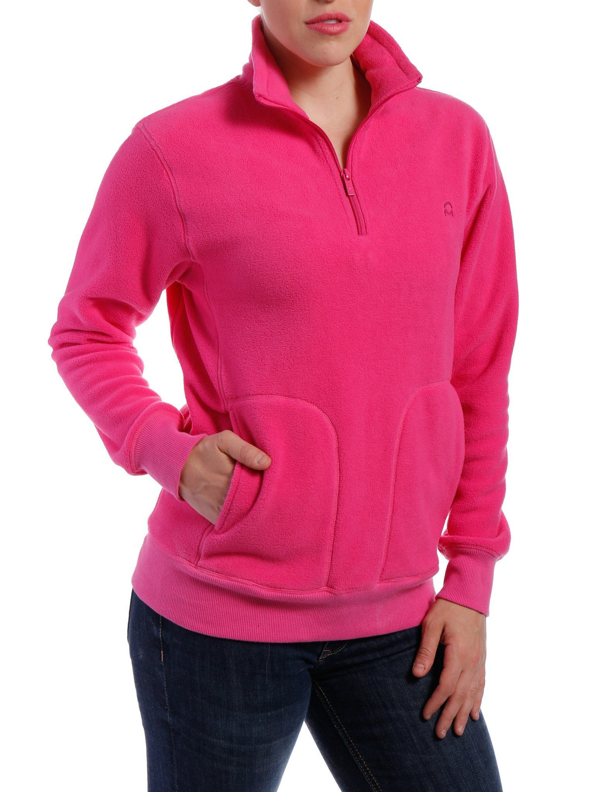 Women's Soft Fleece Half-Zip Pullover - Magenta