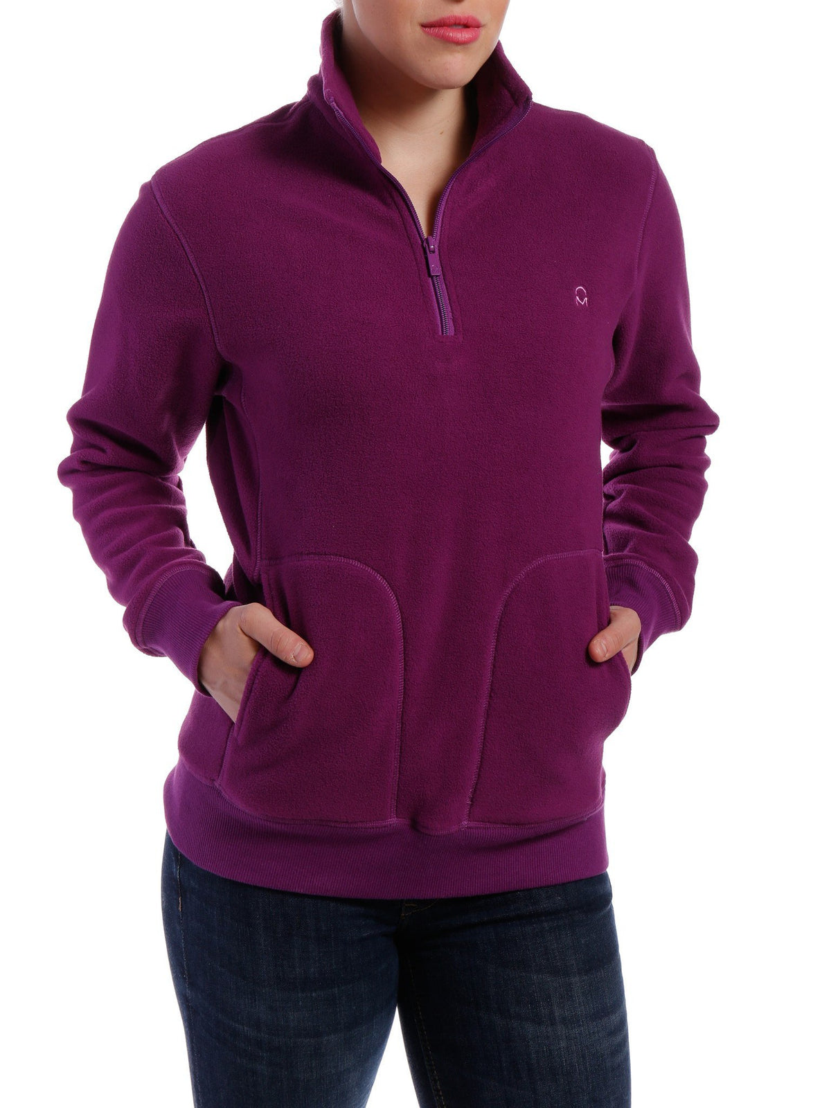 Women's Soft Fleece Half-Zip Pullover - Purple