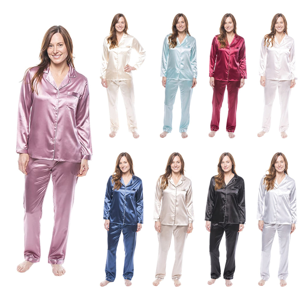 Women's Satin Pajama/Sleepwear Set - Bulk Lot